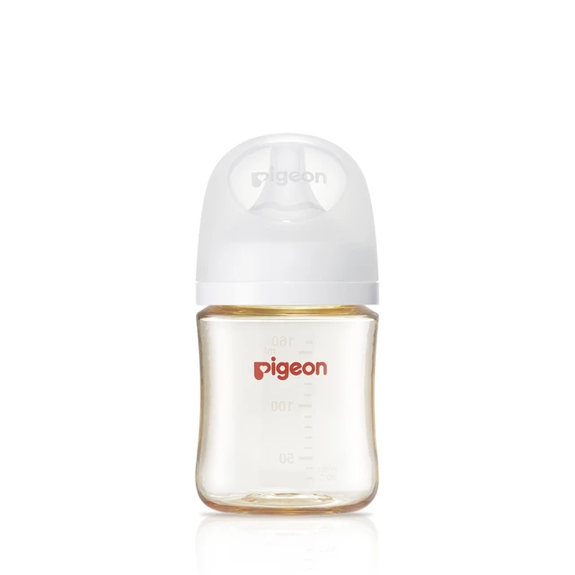【寶寶共和國】Pigeon貝親 第三代母乳實感PPSU奶瓶160ml-純淨白(新生兒必備首選 瓶餵與親餵順利轉換)
