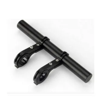 【May Shop】自行車車把多功能擴展架延伸架車燈手電筒支架夾騎行裝備(黑色雙桿)