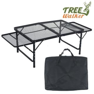 【TreeWalker】加大款雙側開摺疊鋼網桌(兩段高度)
