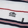 【5th STREET】中性款撞色條紋短袖T恤-灰卡其(山形系列)