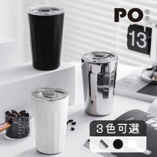 【PO:】不鏽鋼陶瓷塗層稜角保溫咖啡杯460ml(多色可選/保溫杯)