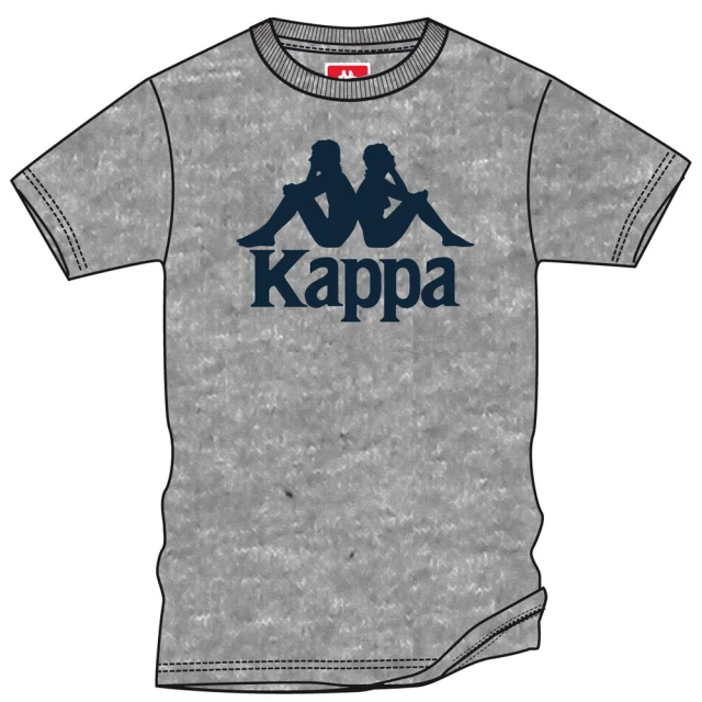 【KAPPA】義大利 型男純棉合身版短袖衫(灰藍 303LRZ0943)