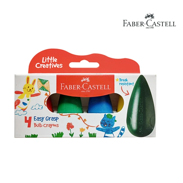 【Faber-Castell】德國輝柏 學齡水滴4色可擦拭蠟筆  開學文具