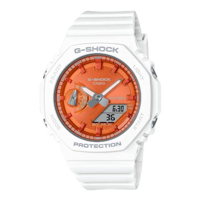 【CASIO 卡西歐】G-SHOCK極簡雅致雙顯錶(GMA-S2100WS-7A)