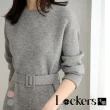 【Lockers 木櫃】秋季溫柔羊絨繫帶連衣裙 L112101604(連衣裙)
