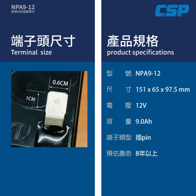 【YUASA】NPA9-12 同NP7-12升級版 容量加大(電子磅秤 UPS 不斷電系統專用電池池)