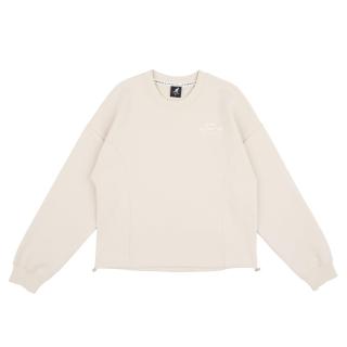 【KANGOL】KANGOL 長袖 奶茶 刺繡LOGO 抽繩 大學T 女(6352100231)