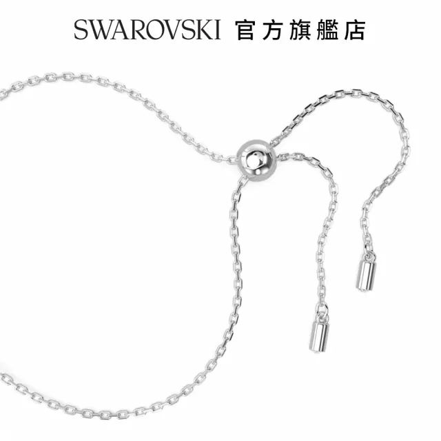 【SWAROVSKI 官方直營】Constella 手鏈橢圓形切割 藍色 鍍白金色 交換禮物