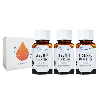 【德國 Natural Fit 活粒適】植物萃取含鐵&維生素C膠囊 三入組 60粒/入(素食 咖哩葉萃取植物鐵 補鐵)