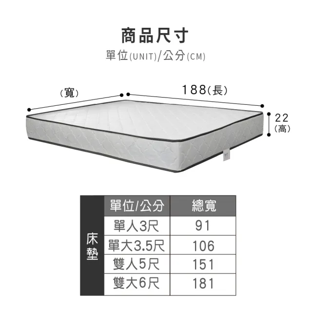【ASSARI】優眠3M防潑水高彈力支撐獨立筒床墊(雙人5尺)