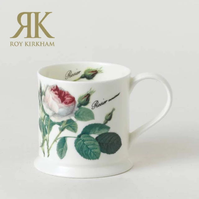英國ROY KIRKHAM Redoute Rose 浪漫淺玫瑰系列320ml骨瓷寬底馬克杯(英國製造進口)