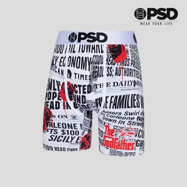 PSD UnderwearPSD Underwear THE GODFATHER- 平口四角褲-紙上蹤跡-白色