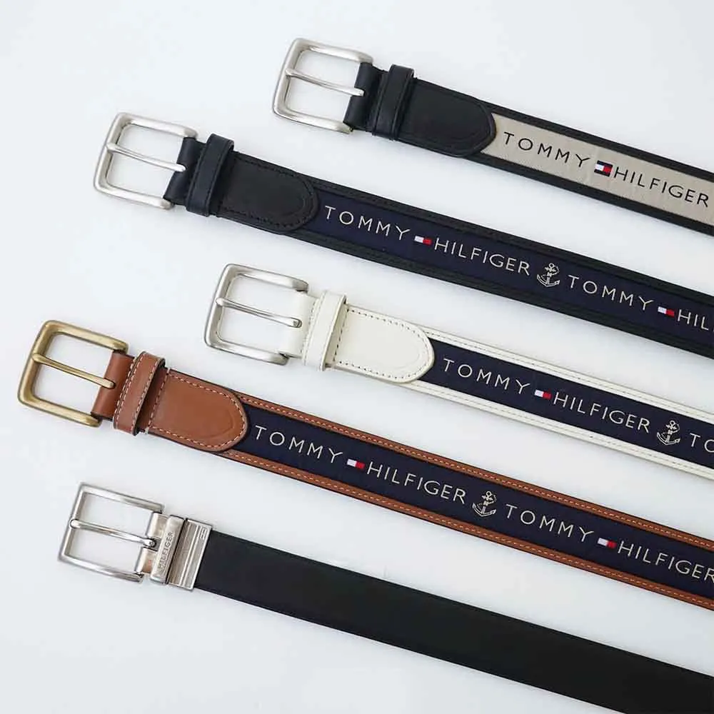 【Tommy Hilfiger】男用 刺繡滿版文字/素面雙色 皮帶 腰帶 經典款 現貨 正品 美國代購(平輸品)