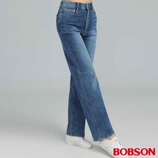 【BOBSON】女款AI體控寬直筒褲(8259-53)