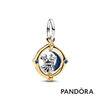 【Pandora官方直營】迪士尼《米奇與米妮》造型旋轉月亮雙色吊飾-絕版品