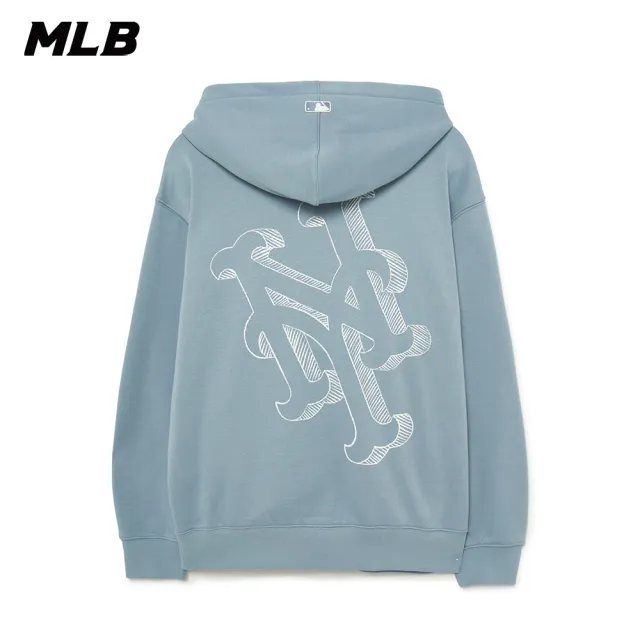 【MLB】大Logo連帽上衣 帽T 紐約大都會隊(3AHDB0336-09BLP)