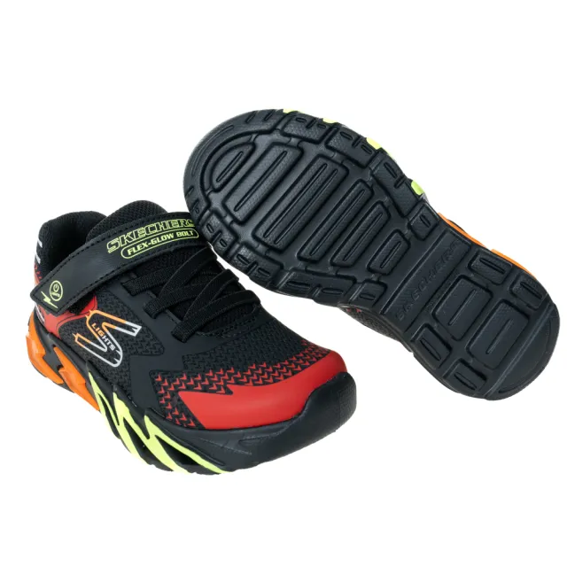 【SKECHERS】男童系列 燈鞋 FLEX-GLOW BOLT(400138LBKRD)