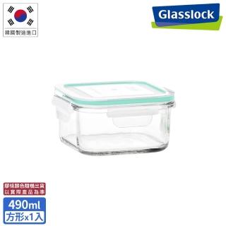 【Glasslock】強化玻璃微波保鮮盒-正方形490ml