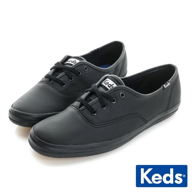 【Keds】★雙11★CHAMPION 品牌經典皮革休閒鞋-黑(9213W110016)