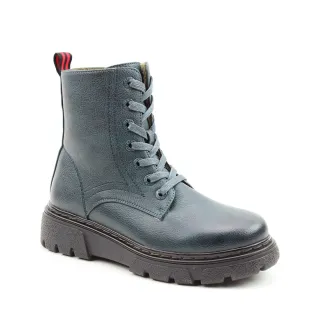 【heavenlyfeet】英國舒適休閒女鞋 繫帶厚底中筒靴-Trentino(藍色)