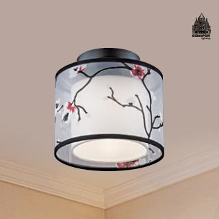 【必登堡】晞莫小吸頂燈 B425158(臥室燈/過道燈/樓梯燈/玄關燈/布罩燈/古典/中式)