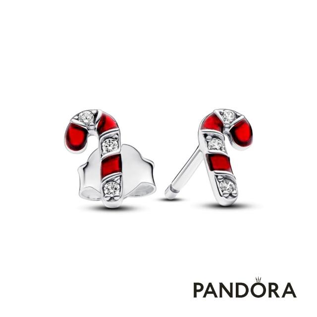 【Pandora官方直營】璀璨拐杖糖針式耳環-絕版品