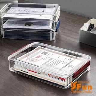 【iSFun】透視卡扣＊桌上證件檔案整理收納盒