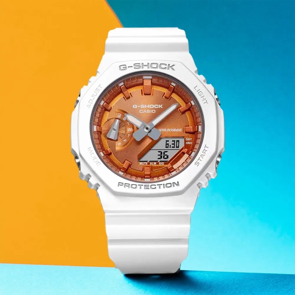 【CASIO 卡西歐】G-SHOCK ITZY Lia 配戴款 八角  閃耀冬季手錶 畢業禮物(GMA-S2100WS-7A)