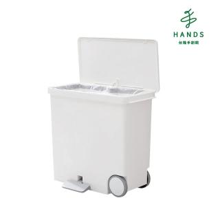 【臺隆手創館】日本製like-it腳踏式滑輪分類垃圾桶-寬型25L(LBD-11)