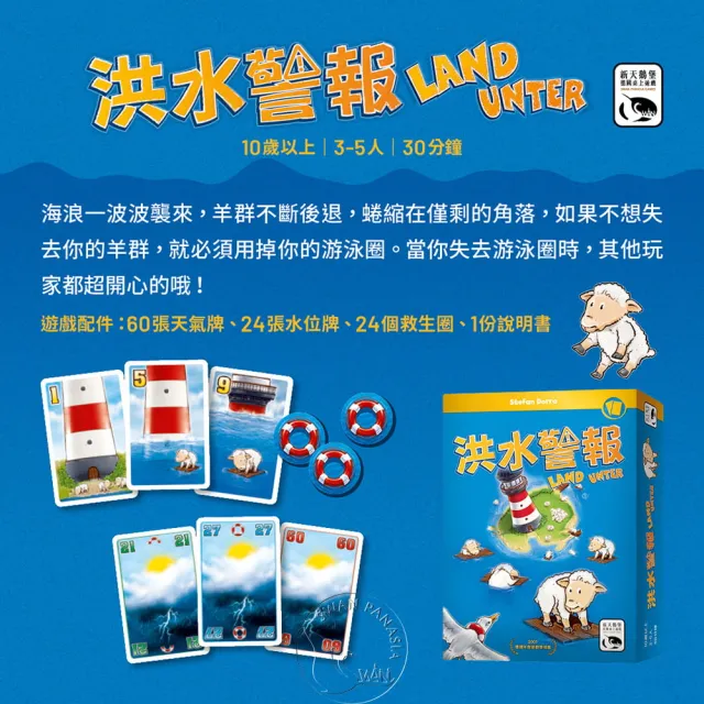 【新天鵝堡桌遊】洪水警報Land Unter(全家一起來/越多人越好玩/送禮最大方)