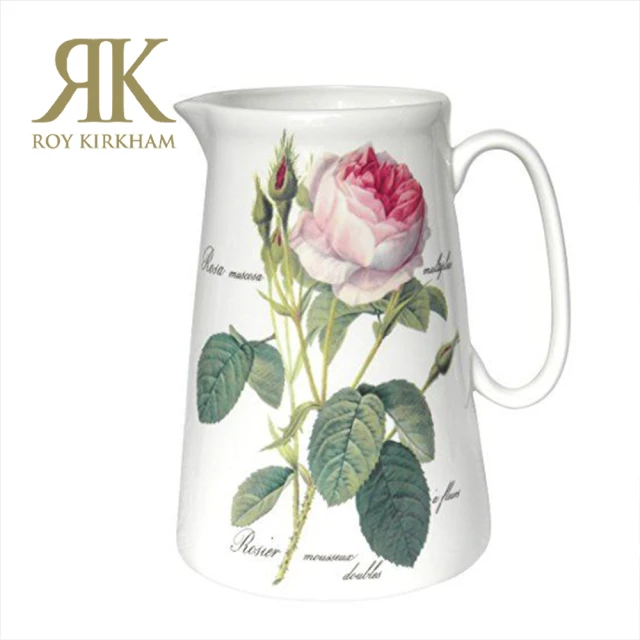 英國ROY KIRKHAM Redoute Rose 浪漫淺玫瑰系列 870ml骨瓷水罐(英國製造進口)