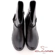 【CUMAR】拉鍊裝飾厚底真皮短靴(黑色)
