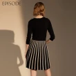 【EPISODE】優雅修身撞色條紋七分袖針織洋裝E30460