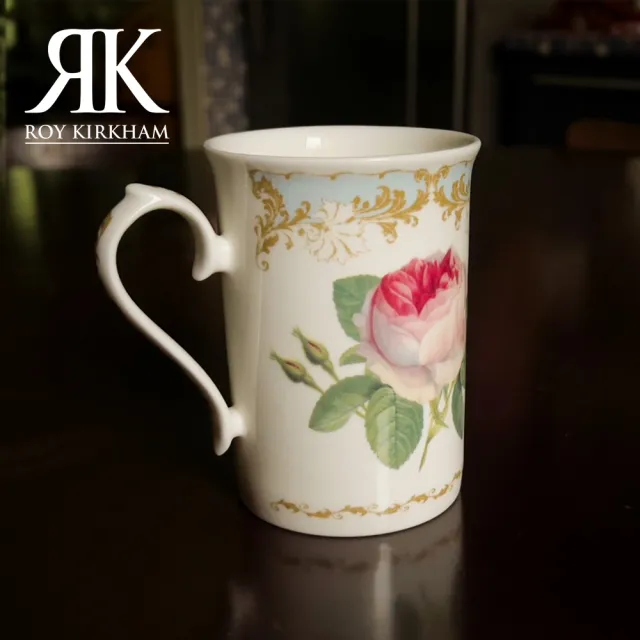 【英國ROY KIRKHAM】Vintage Roses古典玫瑰系列 320ml古典骨瓷直筒杯(英國製造進口)