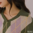 【MO-BO】菱格紋針織短版上衣