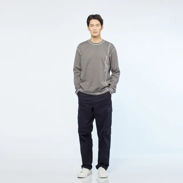 【JEEP】男裝 多口袋直筒工裝褲(深藍)