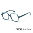 【GIGI Studios】歐美內圈透明造型光學眼鏡(藍 - VIVID-6819/3)