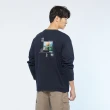 【JEEP】男裝 率性吉普車寬版長袖T恤(深藍)