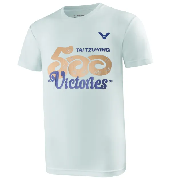 【VICTOR 勝利體育】戴資穎500勝紀念T-shirt 中性款(T-TTY500 A白/C黑/G碧水綠)