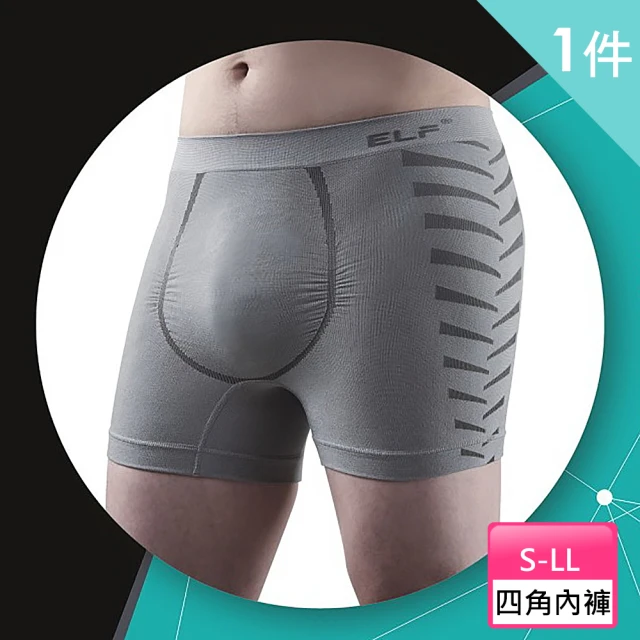 【三合豐 ELF】男性竹炭+銀纖維機能美型四角平口內褲(MIT 灰色)