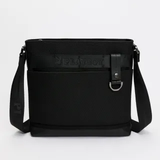 【PLAYBOY】下沉式斜背包 Crucial系列(黑色)