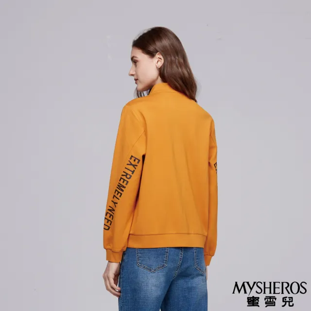 【MYSHEROS 蜜雪兒】網路獨家商品 大學T 領口拉鍊 英字素色(黃)