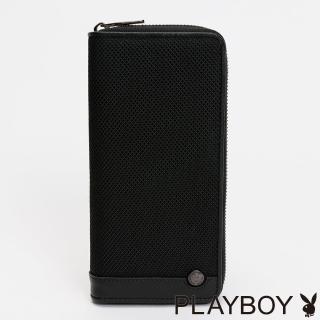 【PLAYBOY】拉鍊長夾 Crucial系列(黑色)