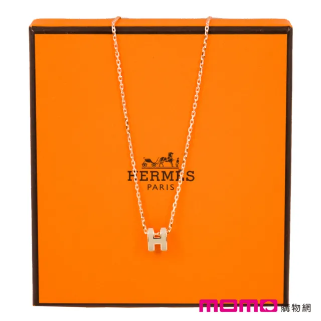 【Hermes 愛馬仕】mini POP H 項鍊(奶茶 Marron Glace x 玫瑰金 栗子灰)