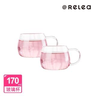 【RELEA 物生物】小花耐熱玻璃杯(2入組)