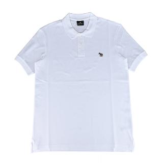 【Paul Smith】彩色斑馬小LOGO純棉珠地布POLO衫(男款/白)