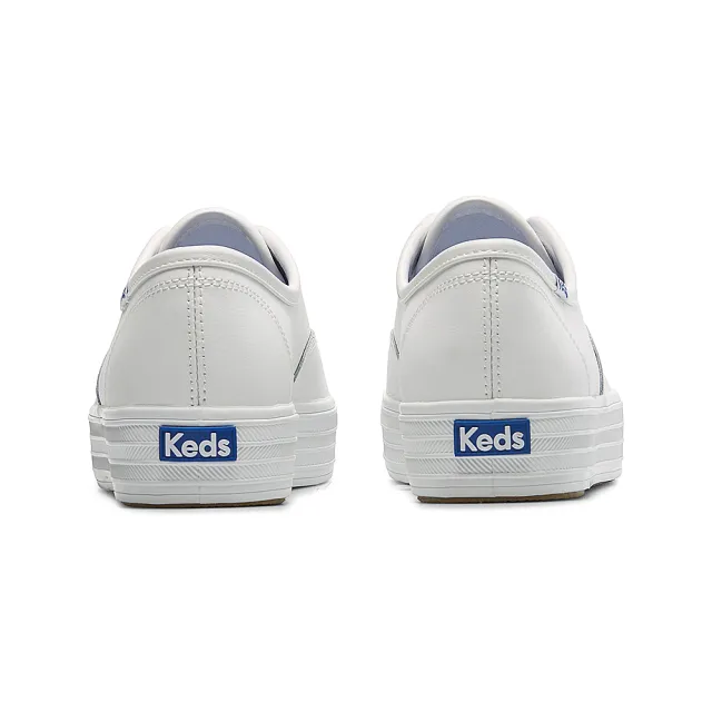 【Keds】THE PLATFORM 經典延伸厚底皮革休閒小白鞋-白(9231W133497)