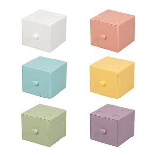 【KStore】迷你桌面可疊加抽屜式收納盒2入(收納盒 可疊加 免組裝 收納盒)