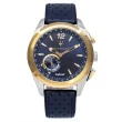【MASERATI 瑪莎拉蒂】愛時 超跑風貴金寶藍款雙針皮革腕錶R8851112002(高貴金色款)