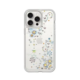 【apbs】iPhone 17/16/15/14/13/12系列 防震雙料水晶彩鑽手機殼(雪絨花)